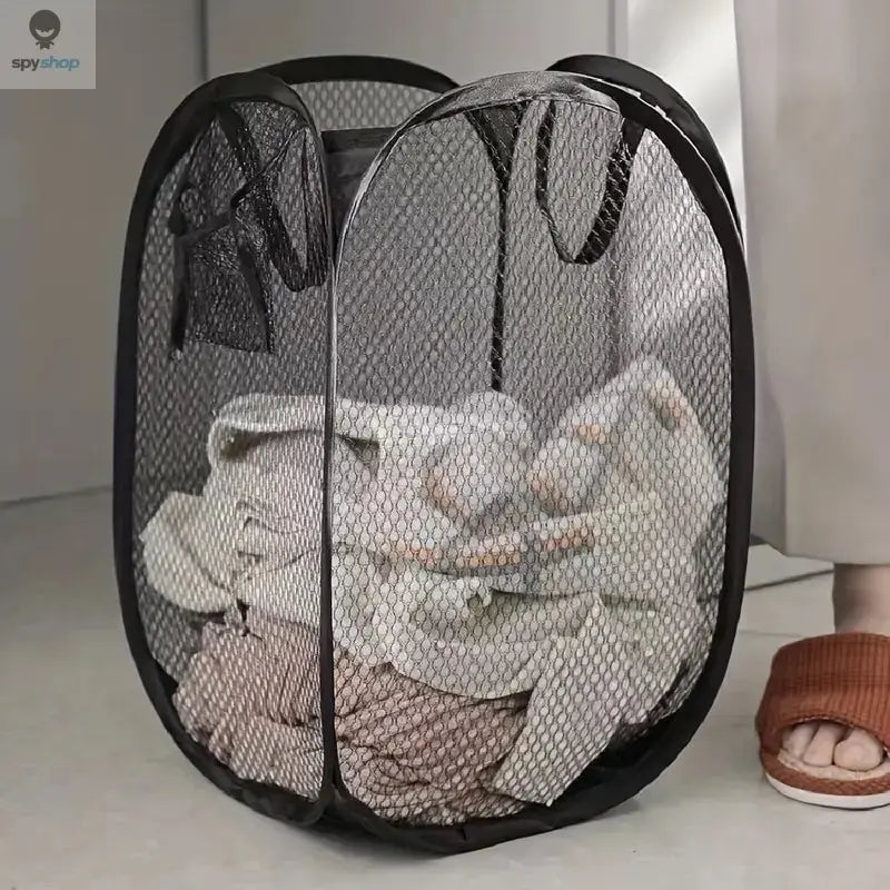 Mesh Pop-up Laundry Basket, Laundry Basket, Foldable Dirty Clothes Storage Basket, Large Capacity Storage Basket Spy-shop.com