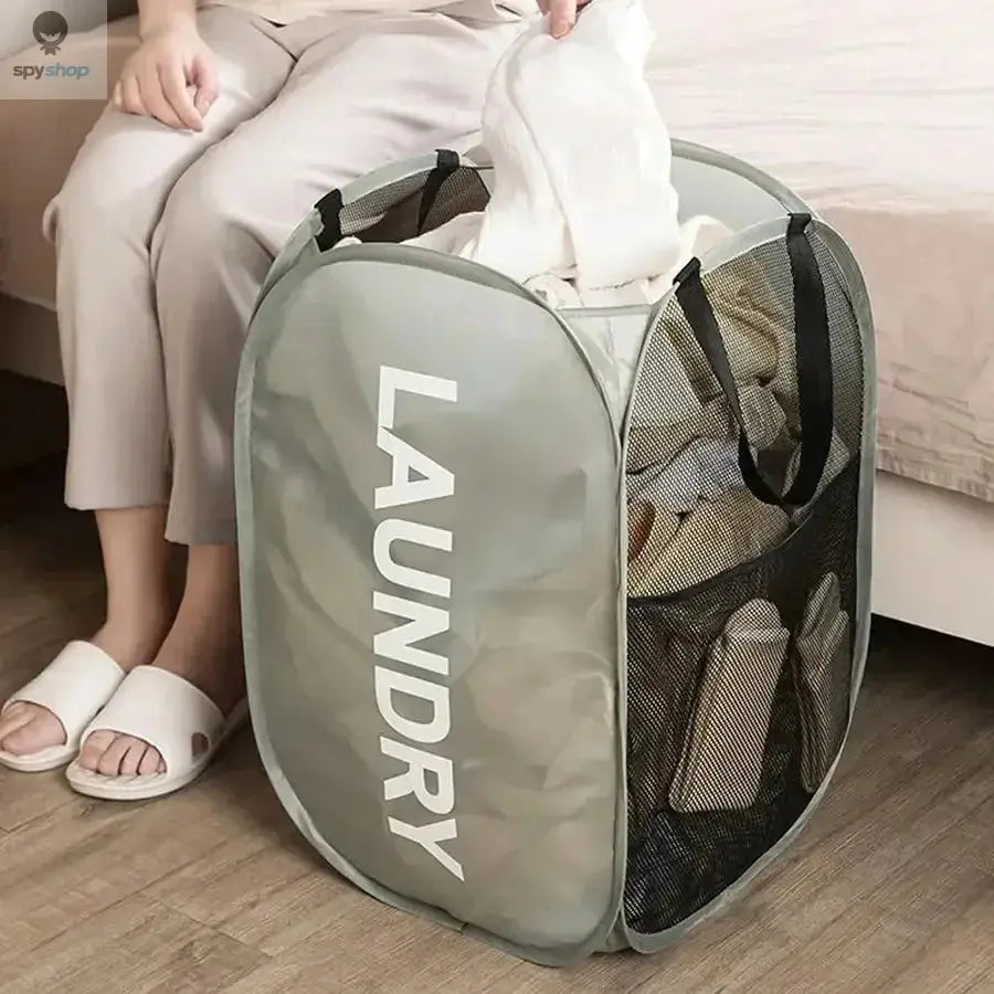 Mesh Pop-up Laundry Basket, Laundry Basket, Foldable Dirty Clothes Storage Basket, Large Capacity Storage Basket Spy-shop.com