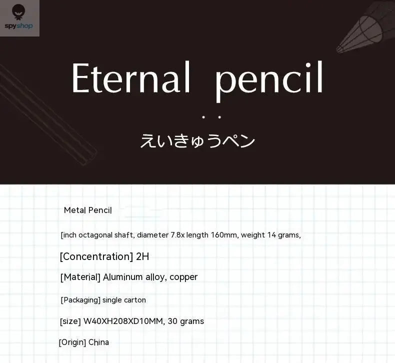 Metal Eternal No Ink Pen, Magic Pencils, New Technology, Unlimited Writing, Painting Supplies, Novelty Gifts, Stationery Spy-shop.com