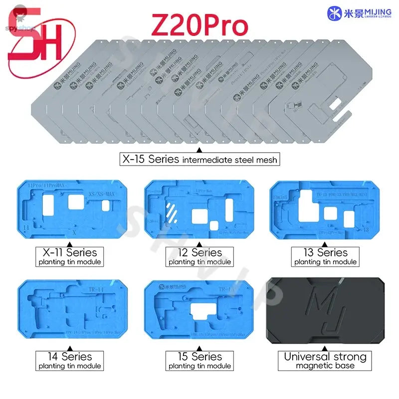 MiJing Z20 Pro For iPhone X-16 PRO MAX Magnetic Fixture Motherboard Middle Frame BGA Reballing Stencil Platform Soldering Kits