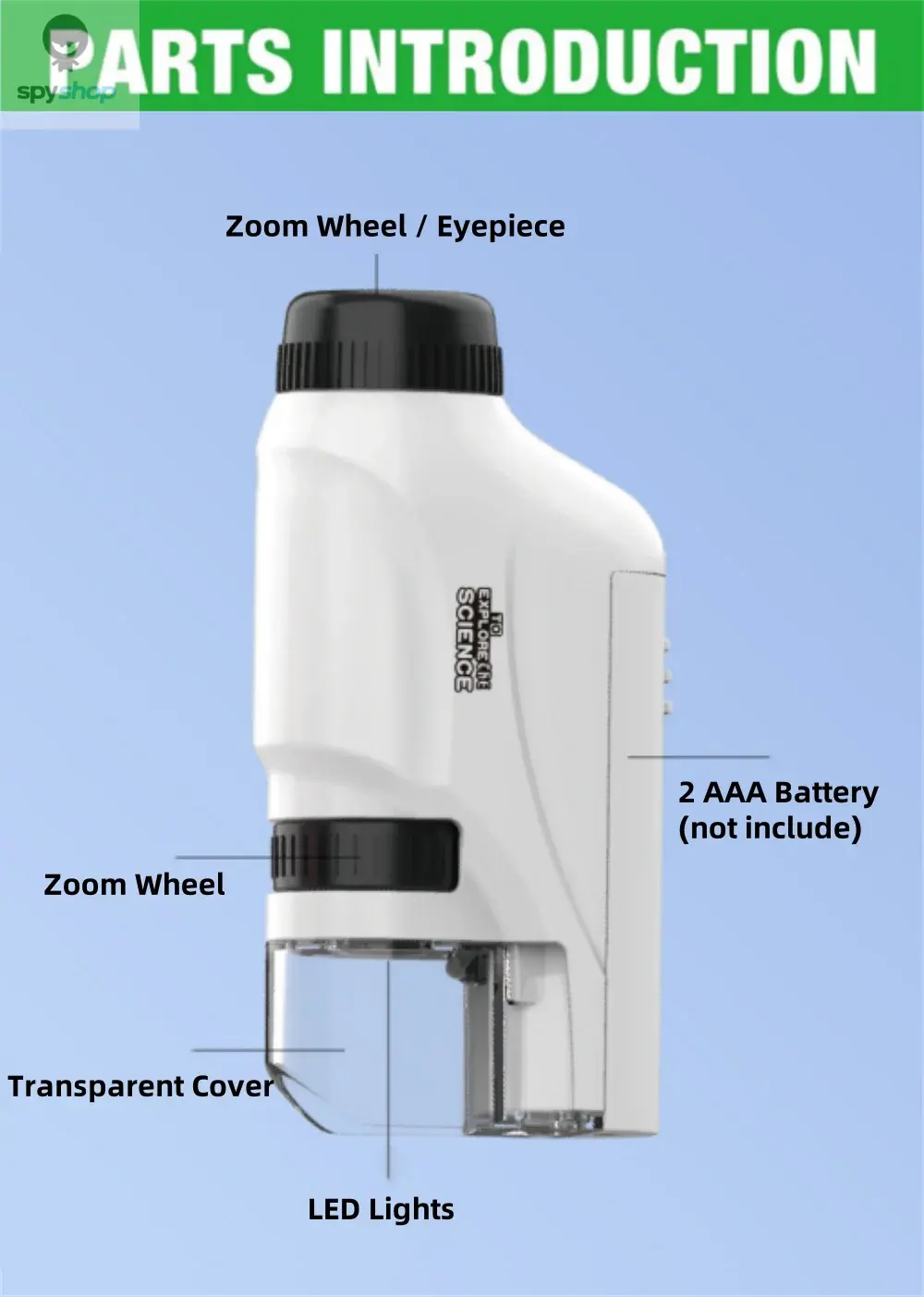Microscope 60-120x Lab Handheld Microscope Battery Powered Microscope With LED Light Kids Science Microscope Spy-shop.com