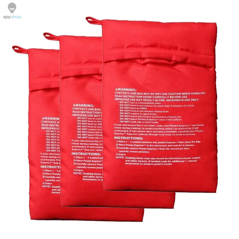 Microwave Potato Bag Reusable Express Microwave Potato Cooker Bag Baked Potato Cooker Perfect Potatoes 4 Minutes Red Baked Pouch Spy-shop.com