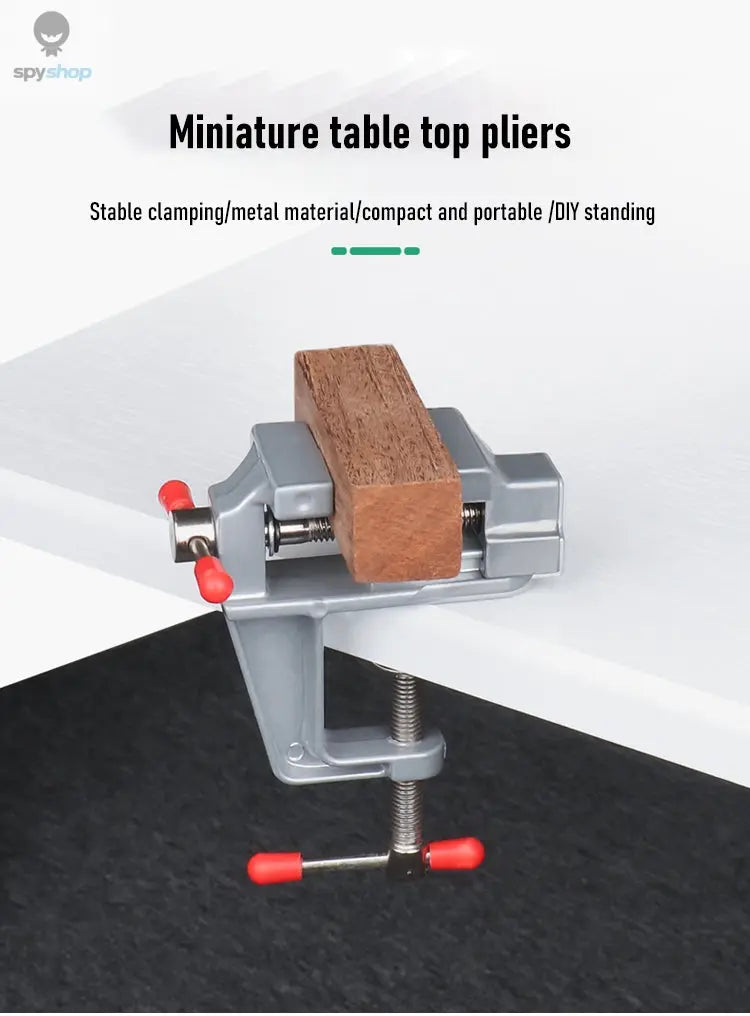 Mini Bench Vise Muliti-Funcational 3.5" Aluminum Miniature Small Jewelers Hobby Clamp On Table Flat Pliers Tool Vice Spy-shop.com