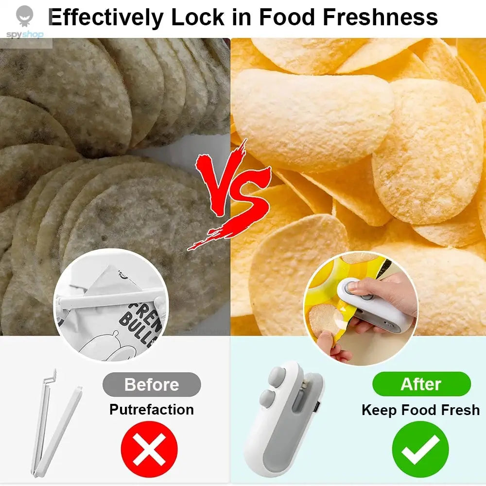 Mini Heat Bag Sealing Machine Package Sealer Bags Plastic Food Sealer Clip Bag Handheld Sealer Food Packaging Heat Sealer Spy-shop.com