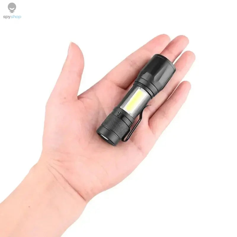 Mini LED Flashlight COB+XPE Portable Torch USB Charging Camping Lantern Zoomable Focus Light Tactical Flashlight with Pen Clip Spy-shop.com