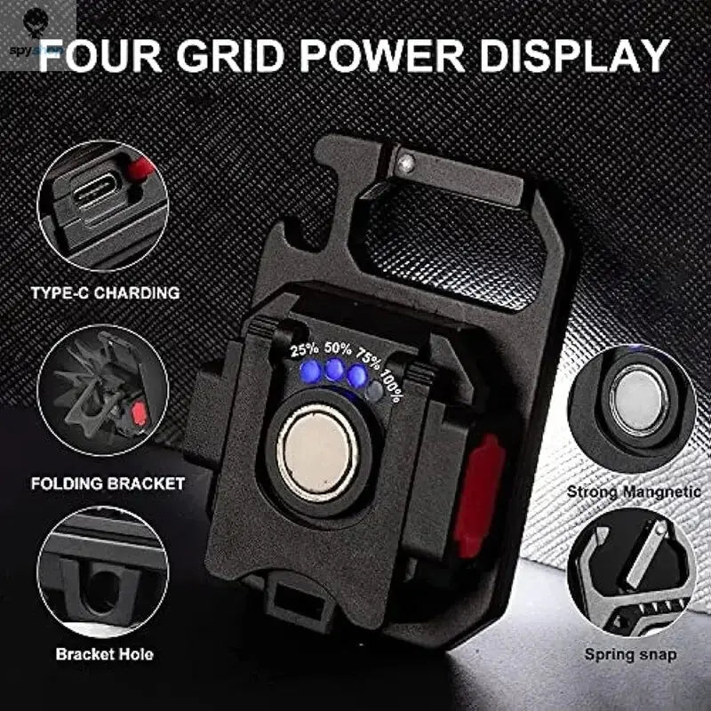 Mini LED Flashlight Magnetic COB Outdoor Camping Pocket Work Light 800 Lumens USB Rechargeable 7 Modes Spotlights Spy-shop.com