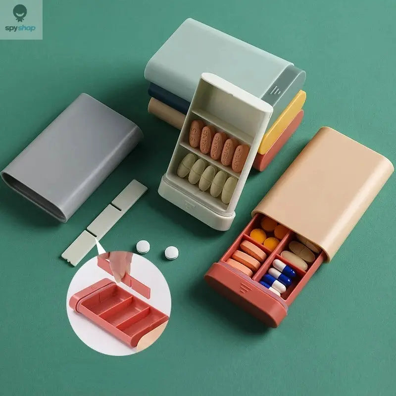 Mini Small Portable Travel Vitamin Box Pill Cases Container Organizer Storage Tablet 7 Days 6 Grids Medicine Fish Oils Spy-shop.com