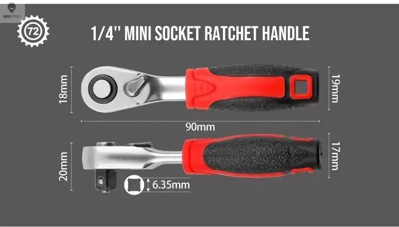 Mini treble 1/4 Ratchet Wrench Double Ended Quick Socket Ratchet Wrench Screwdriver Hex Torque Wrenches Set Spanner Spy-shop.com