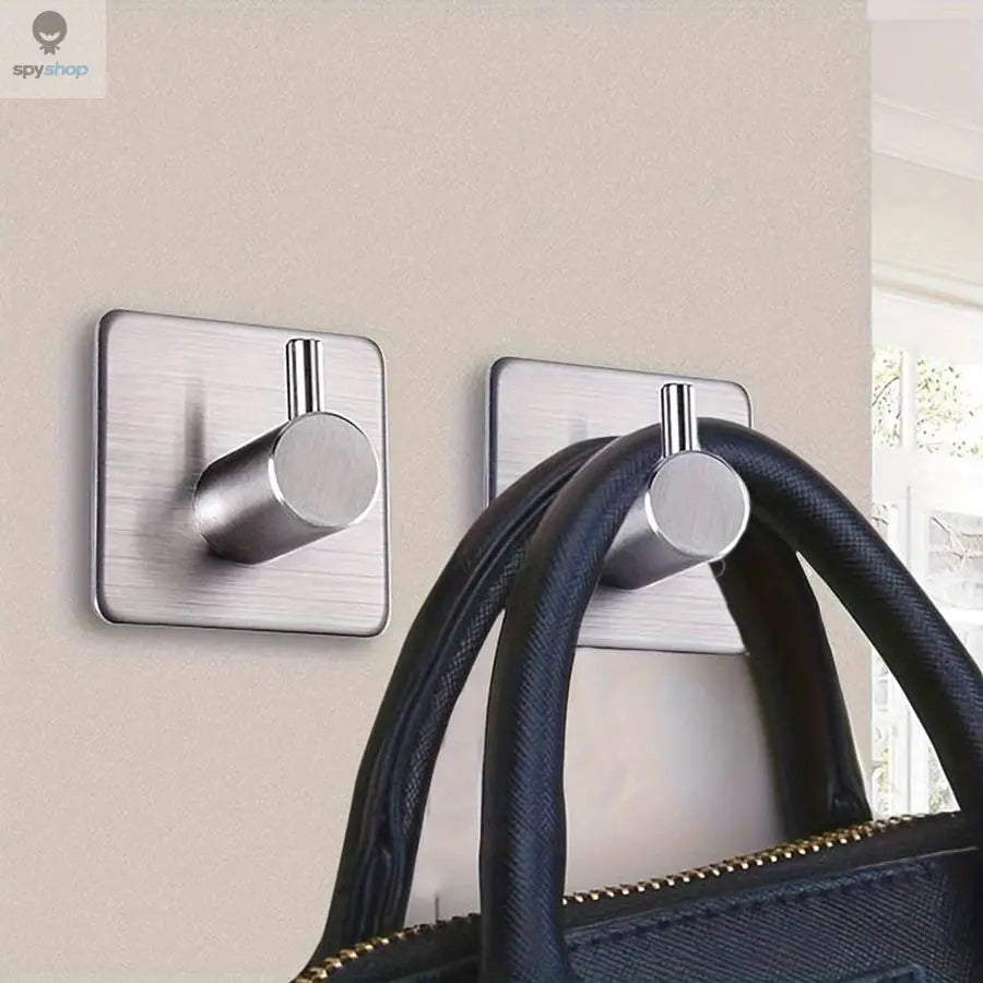 Modern style stainless steel adhesive hooks for bathroom room kitchen clothes hats clutter storage Spy-shop.com