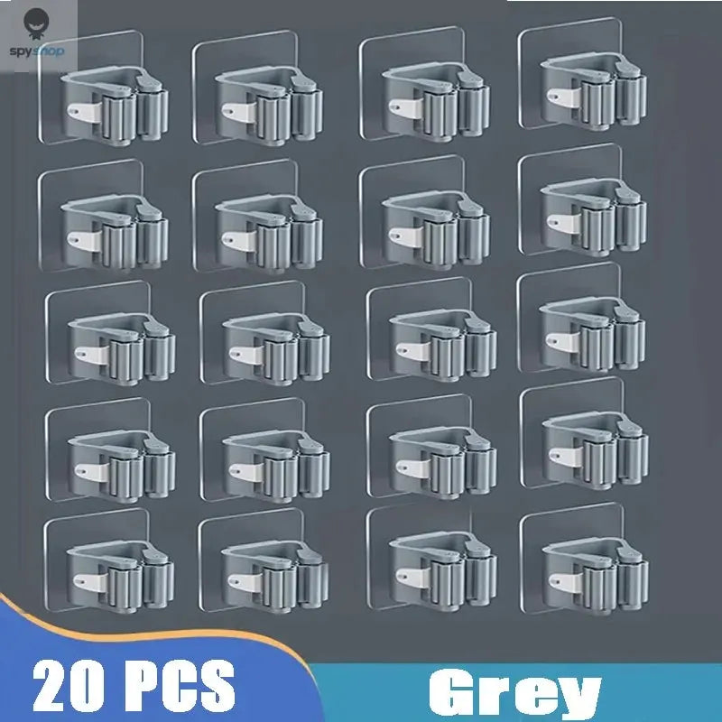 Mop Holder Self-adhesive Broom Stand Wall Mounted Mop Support Sweeping Brush Hook Storage Organizer Bathroom Kitchen Accessories Spy-shop.com