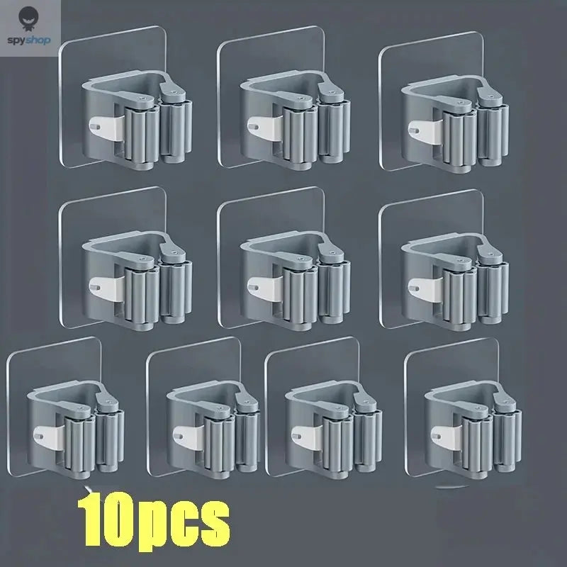 Mop Holder Self-adhesive Broom Stand Wall Mounted Mop Support Sweeping Brush Hook Storage Organizer Bathroom Kitchen Accessories Spy-shop.com