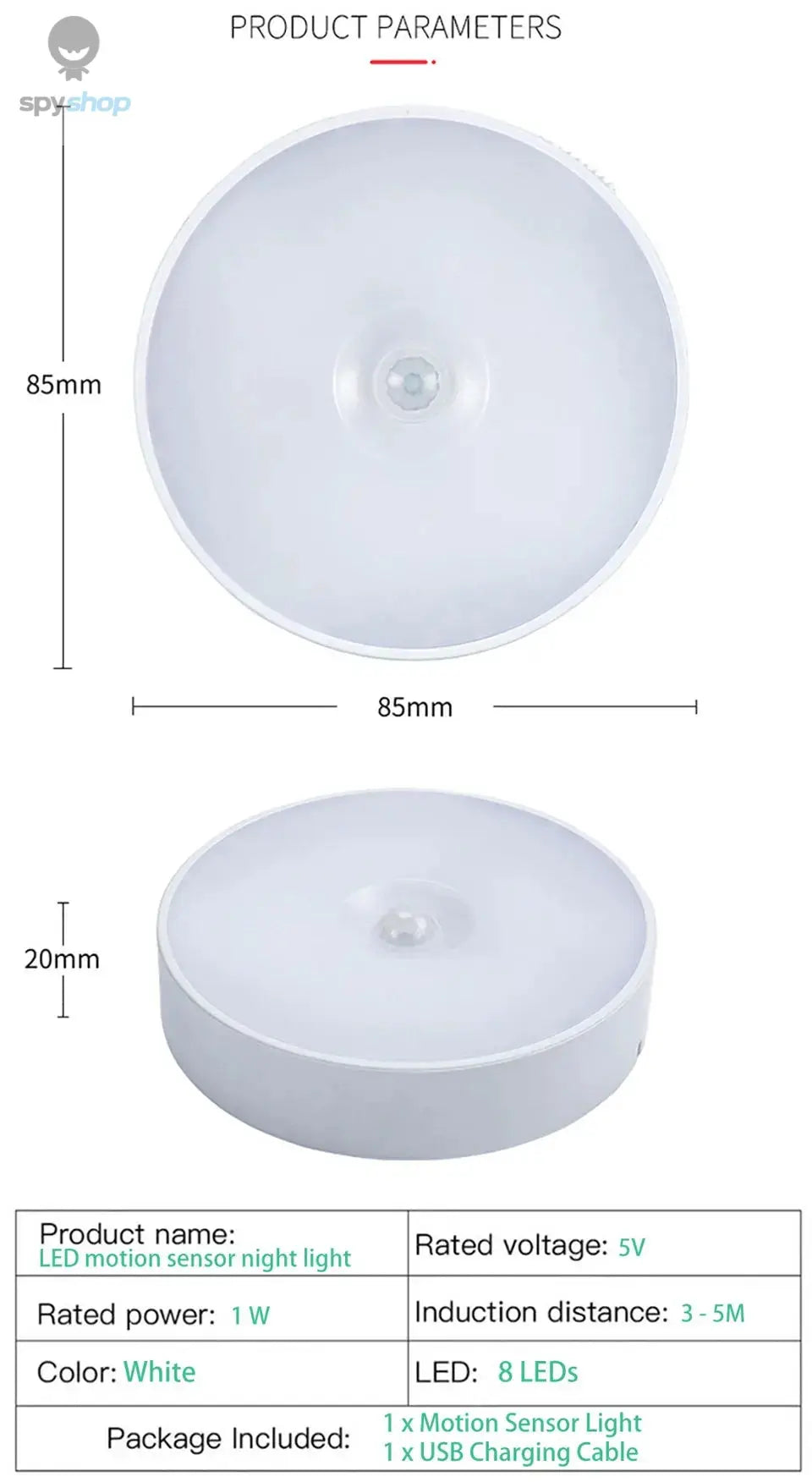 Motion Sensor Light USB Rechargeable Night Light LED Lamp for Kitchen Bedroom Stairs Hallway Cabinet Closet Wardrobe Nightlight Spy-shop.com