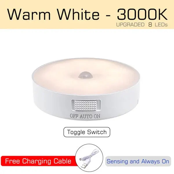 Motion Sensor Light USB Rechargeable Night Light LED Lamp for Kitchen Bedroom Stairs Hallway Cabinet Closet Wardrobe Nightlight Spy-shop.com