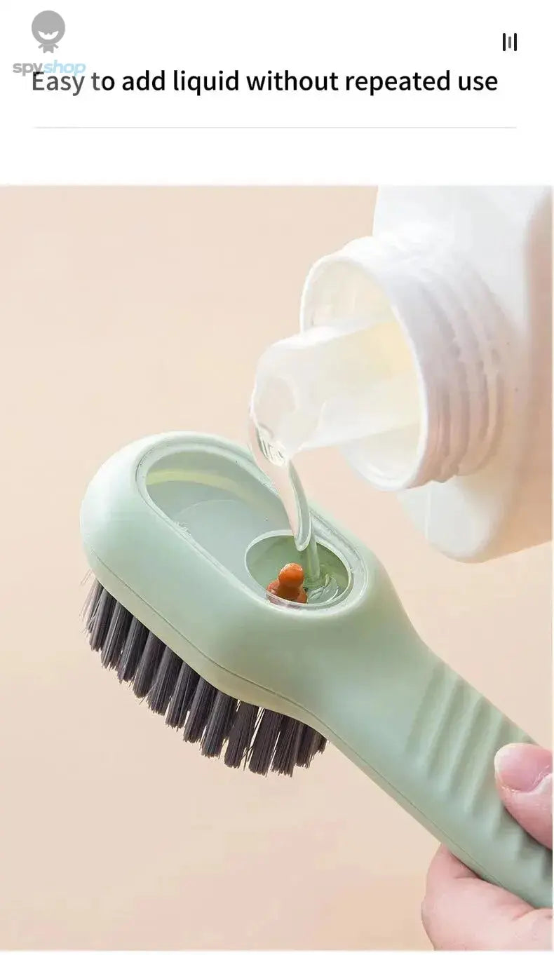Multi Functional Liquid Added Shoe Brush Household Press Out Liquid For Washing Shoes Shoe Brush Tool Press Type Soft Fur Clo Spy-shop.com