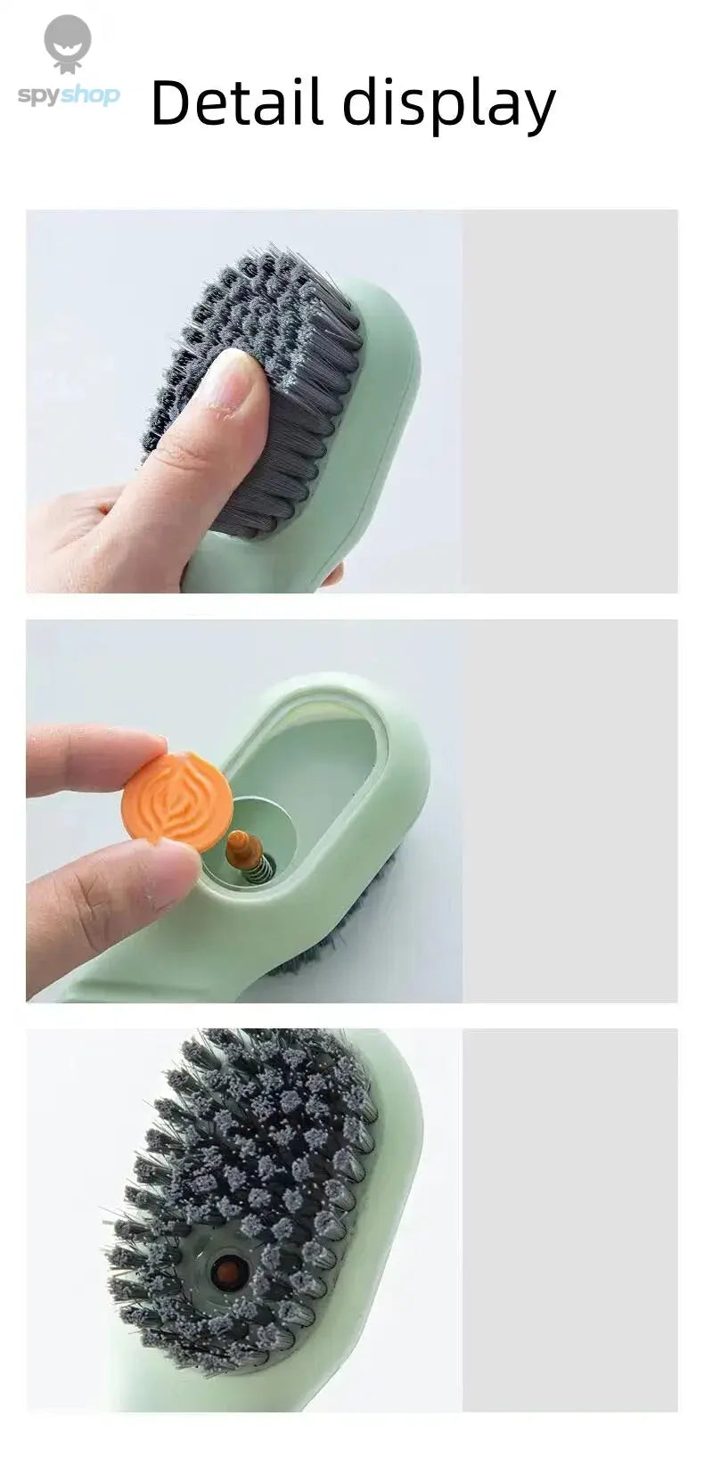 Multi Functional Liquid Added Shoe Brush Household Press Out Liquid For Washing Shoes Shoe Brush Tool Press Type Soft Fur Clo Spy-shop.com