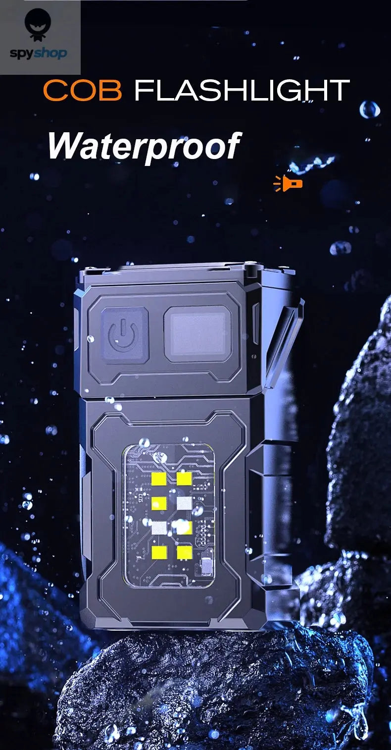 Multifunctional COB Flashlight Ajustable Angle LED Outdoor Torch Portable Keychain Light Magnetic Camping Warning Lamp Spy-shop.com