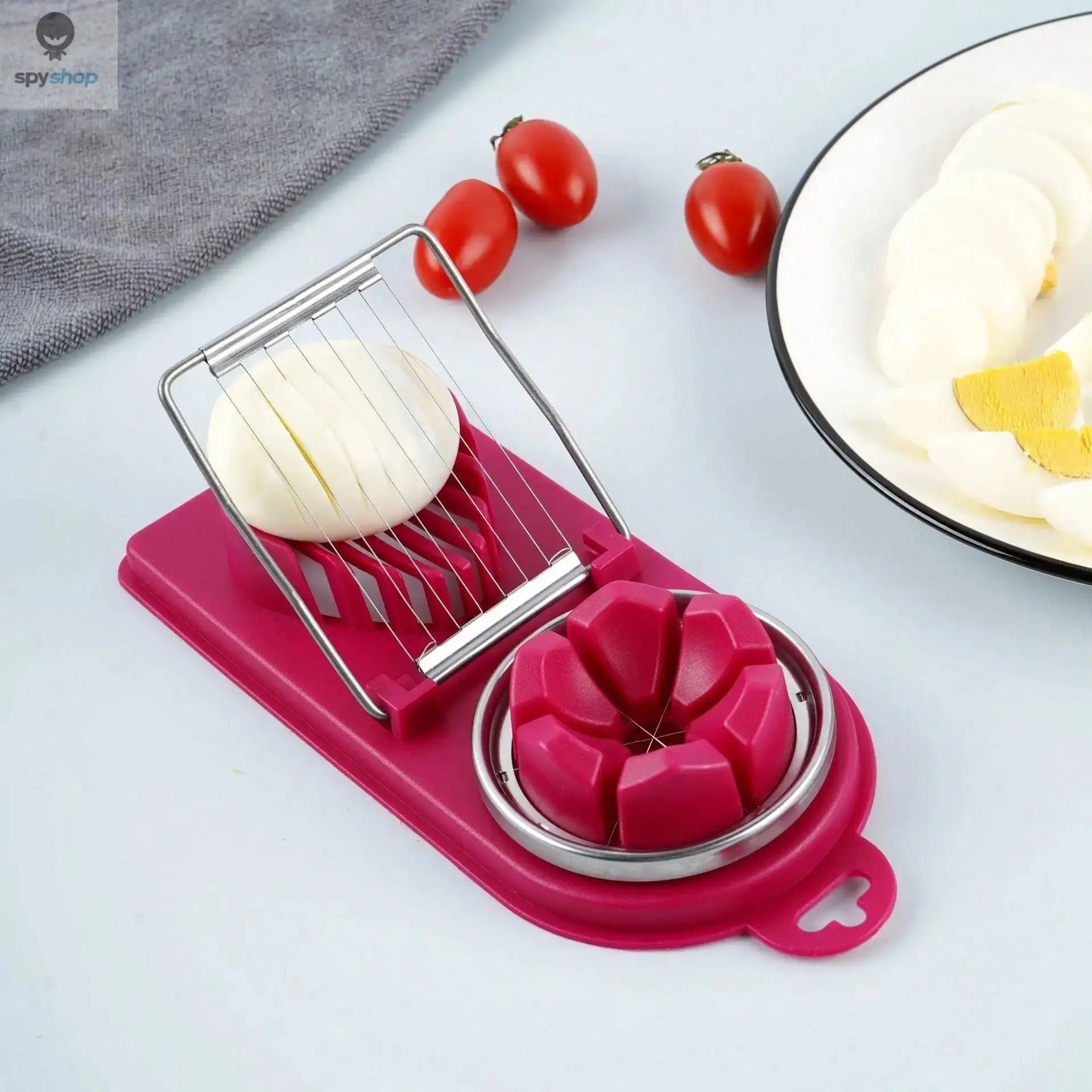 Multifunctional PP Base egg cutter 2-in-1 stainless steel wire pull egg cutter for hanging high-quality kitchen accessory tools Spy-shop.com