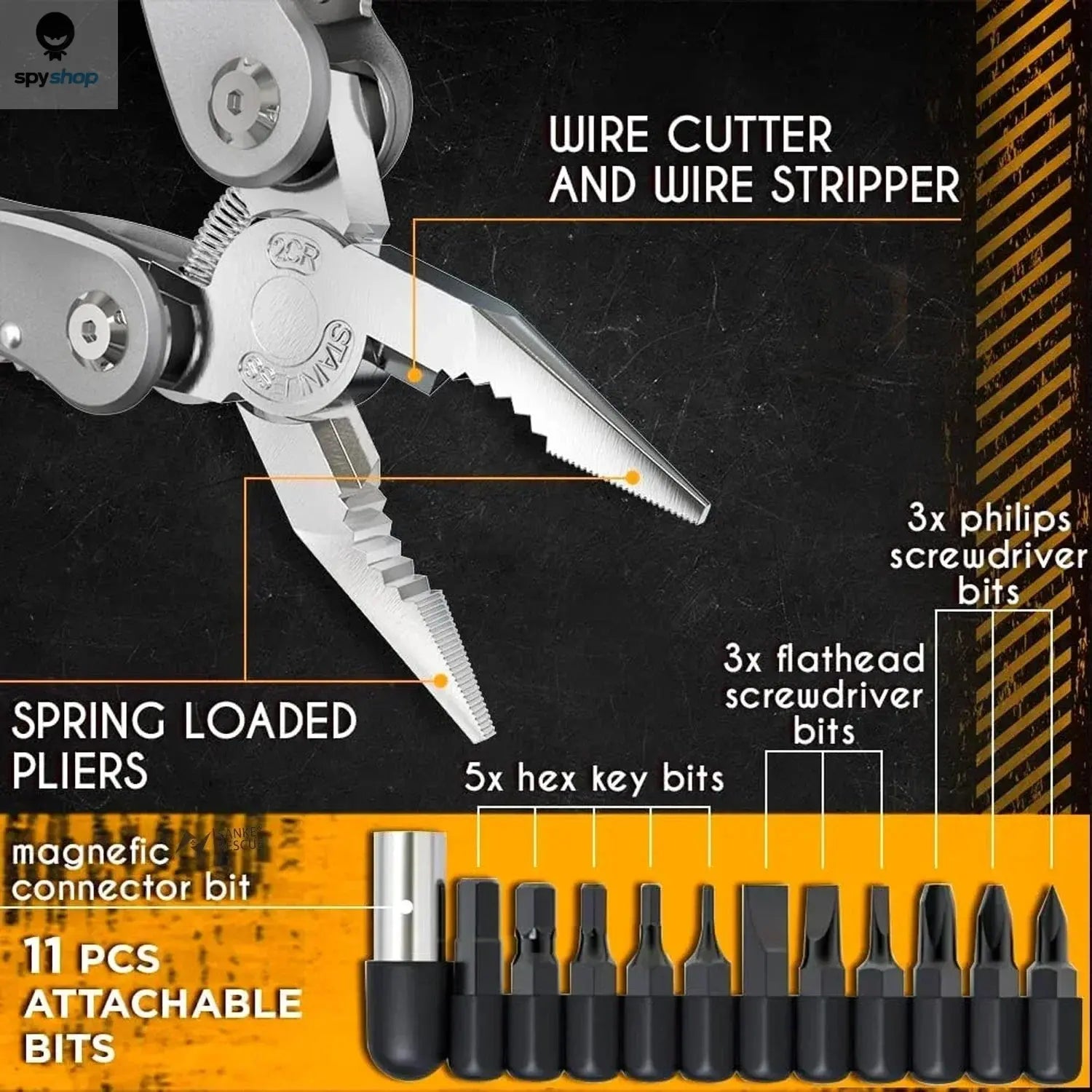 Multitool 24-in-1 Multitools Pliers with Professional Multi-tool for Survival Camping and Hunting Gifts for Men Dad Hus band Spy-shop.com