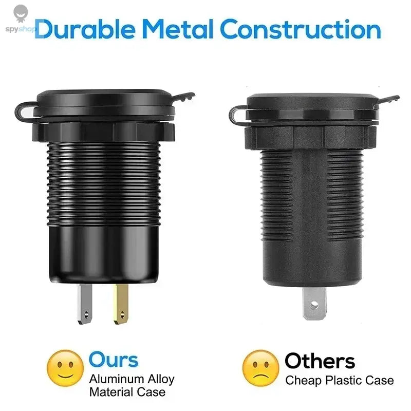 NEW 117W Dual PD Dual QC 3.0 USB Car Charger with Voltmeter Socket Power Outlet Adapter Waterproof for 12V/24V Car Boat Hot Sale