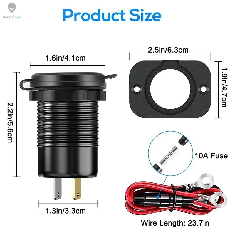 NEW 117W Dual PD Dual QC 3.0 USB Car Charger with Voltmeter Socket Power Outlet Adapter Waterproof for 12V/24V Car Boat Hot Sale