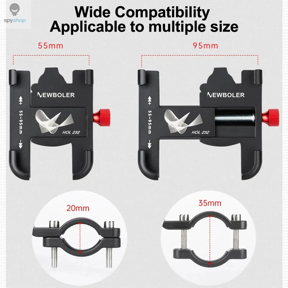 NEWBOLER MTB Phone Mount Stand Bicycle Holder 360° Rotatable Aluminum Adjustable Bike Phone Holder Non-slip Cycling Bracke Spy-shop.com