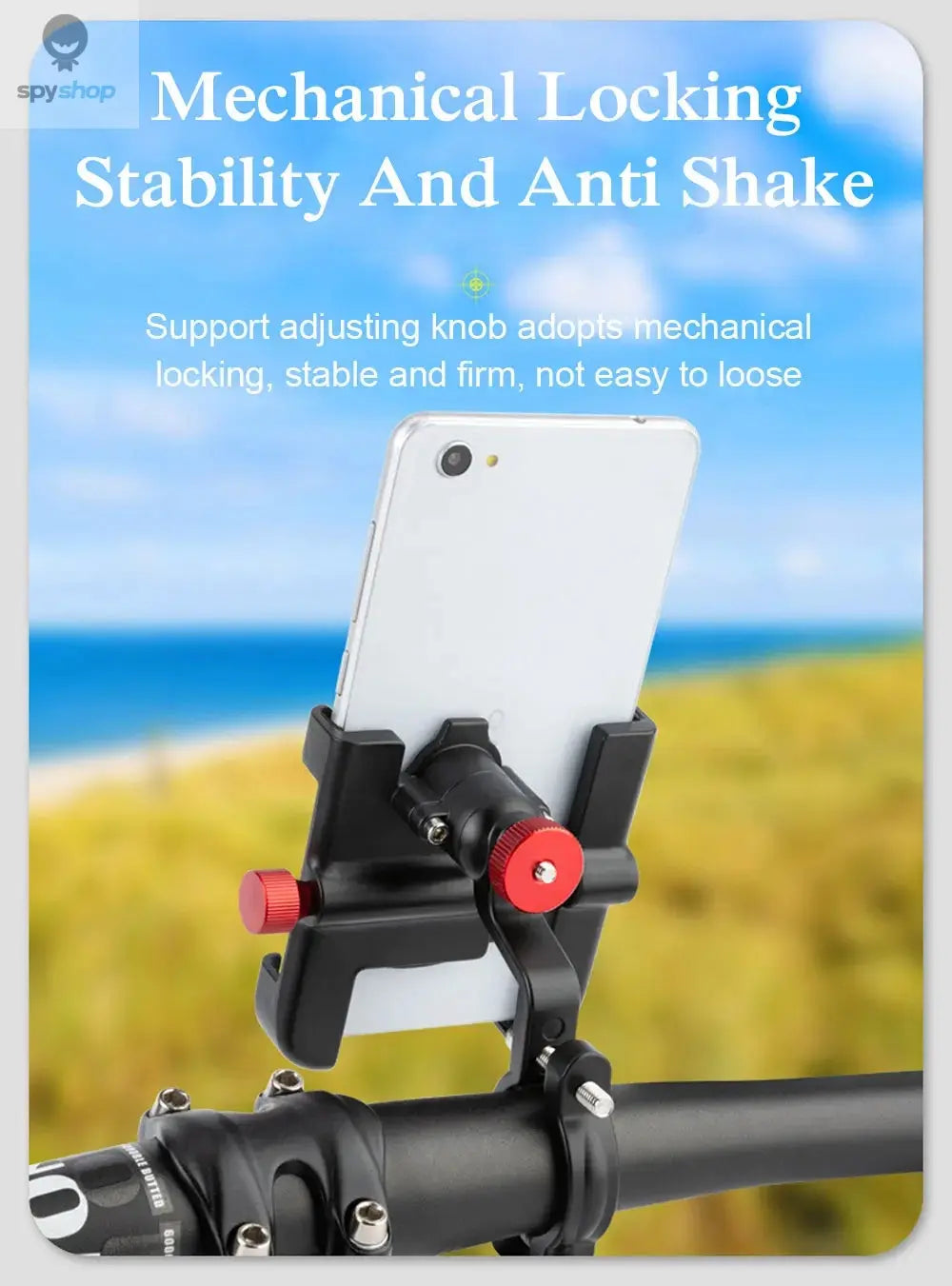 NEWBOLER MTB Phone Mount Stand Bicycle Holder 360° Rotatable Aluminum Adjustable Bike Phone Holder Non-slip Cycling Bracke Spy-shop.com