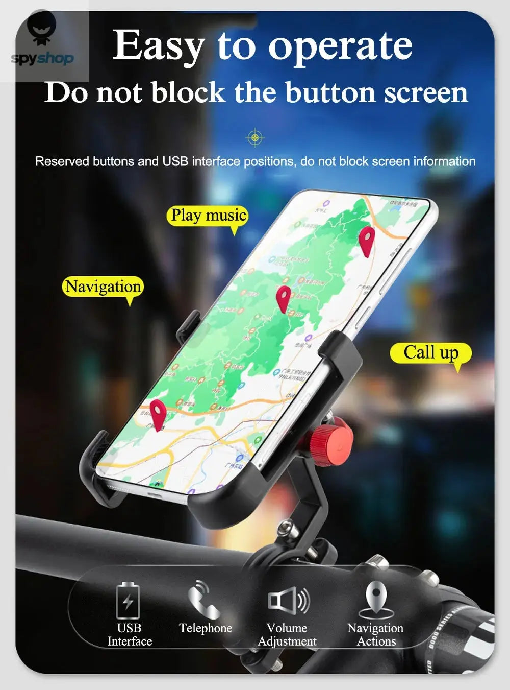 NEWBOLER MTB Phone Mount Stand Bicycle Holder 360° Rotatable Aluminum Adjustable Bike Phone Holder Non-slip Cycling Bracke Spy-shop.com