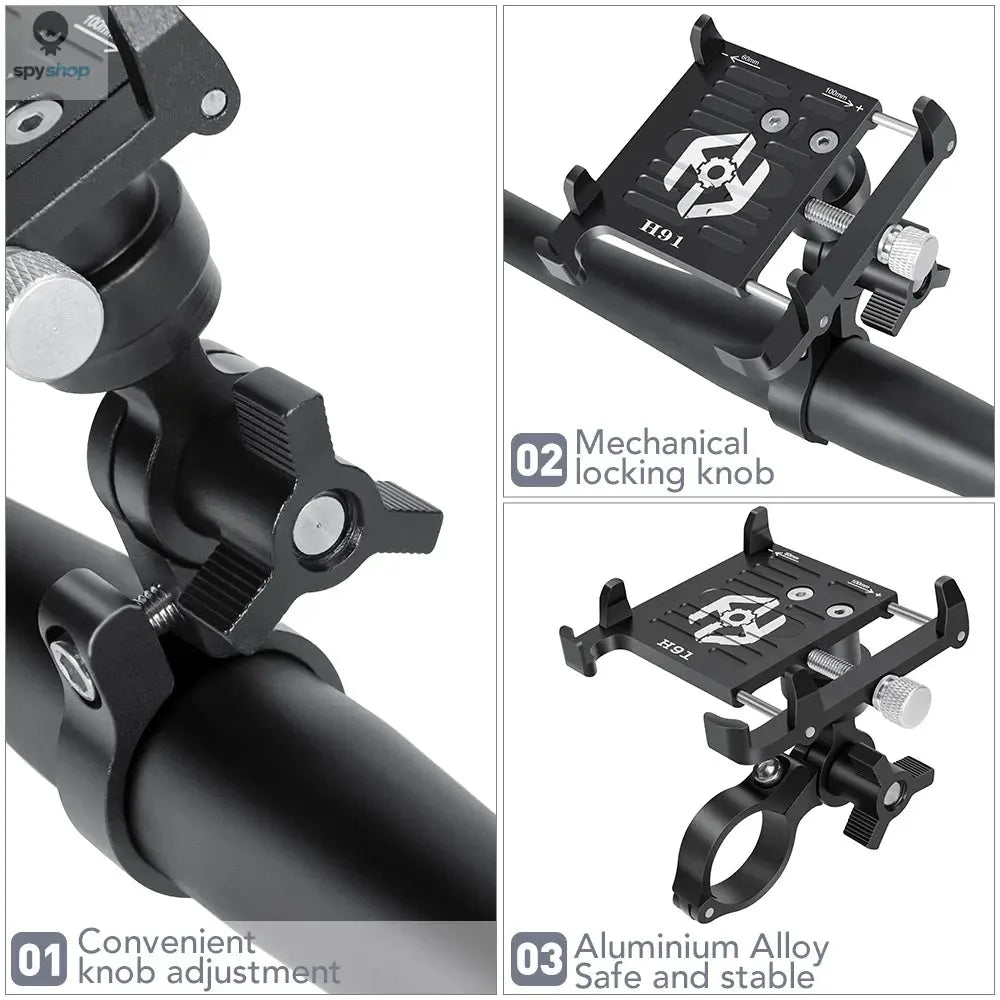 NEWBOLER MTB Phone Mount Stand Bicycle Holder 360° Rotatable Aluminum Adjustable Bike Phone Holder Non-slip Cycling Bracke Spy-shop.com