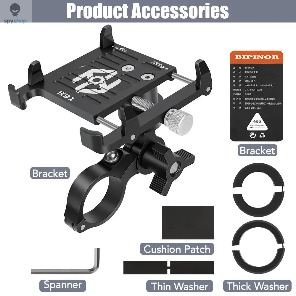 NEWBOLER MTB Phone Mount Stand Bicycle Holder 360° Rotatable Aluminum Adjustable Bike Phone Holder Non-slip Cycling Bracke Spy-shop.com