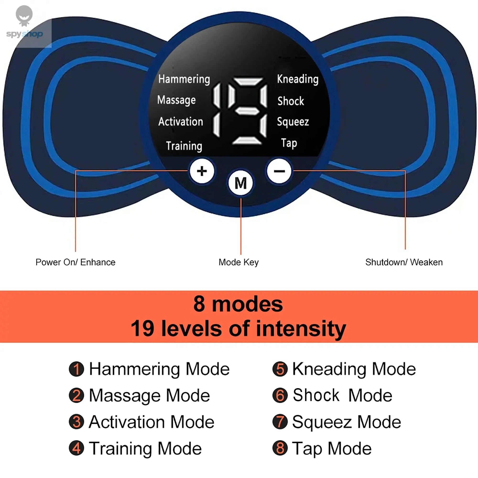 Neck Massager Mini Electric Neck Massage EMS Cervical Back Vertebra Massage Patch 8 Modes Relieve Relax Muscle Fatigue Tools Spy-shop.com