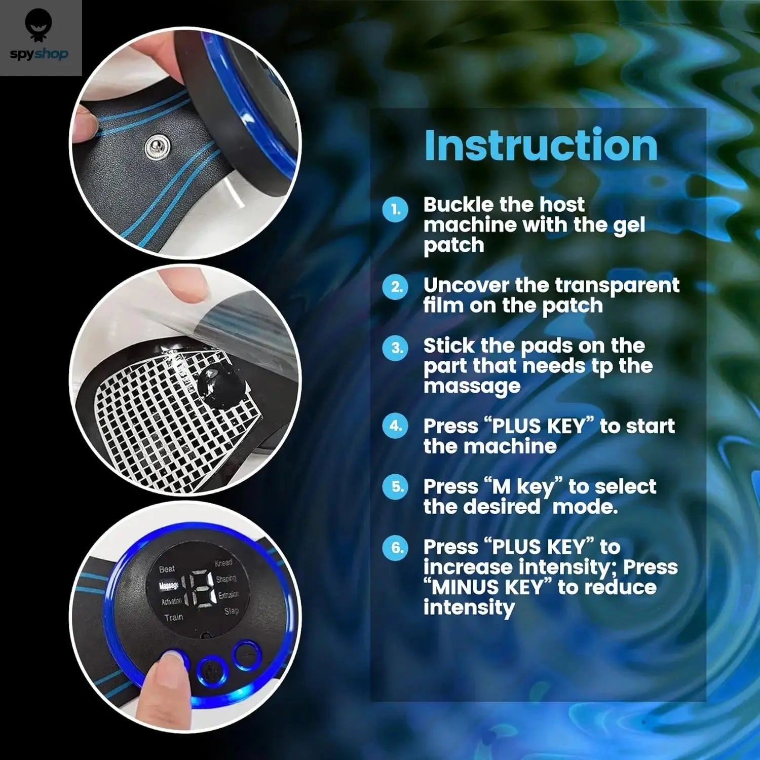 Neck Massager Mini Electric Neck Massage EMS Cervical Back Vertebra Massage Patch 8 Modes Relieve Relax Muscle Fatigue Tools Spy-shop.com