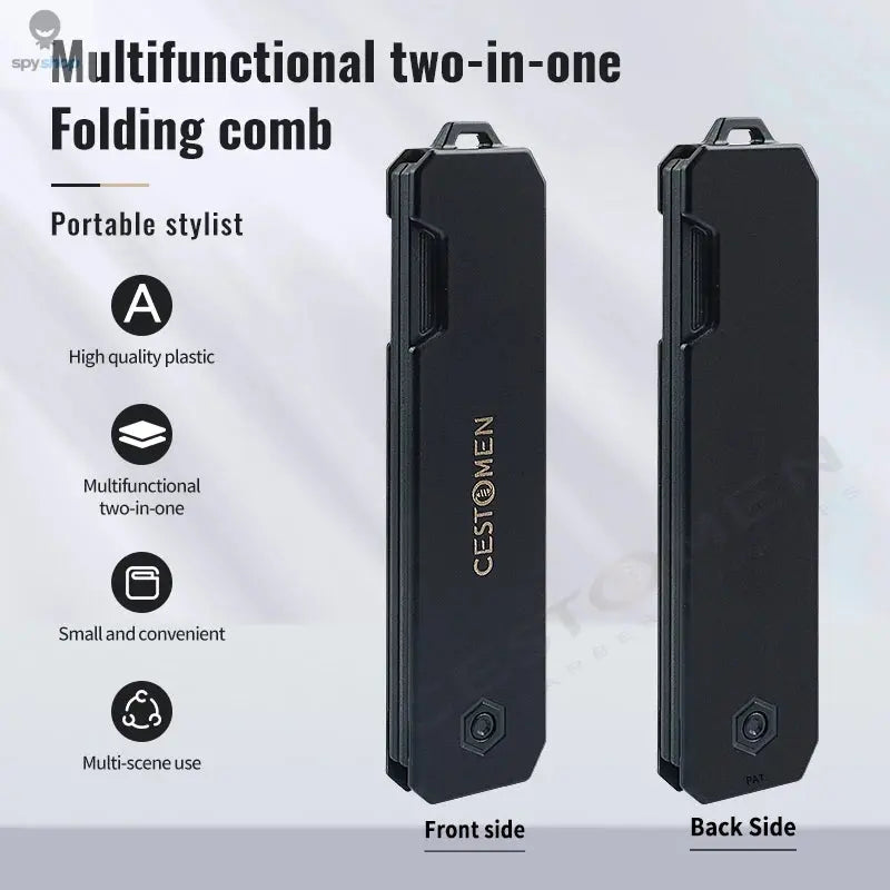 New 2 in 1 Pocket Folding Combs Plastic Wide Tooth Oil Head Comb Beard Combing Barber Hair Clipper Comb Salon Hair Styling Tools Spy-shop.com