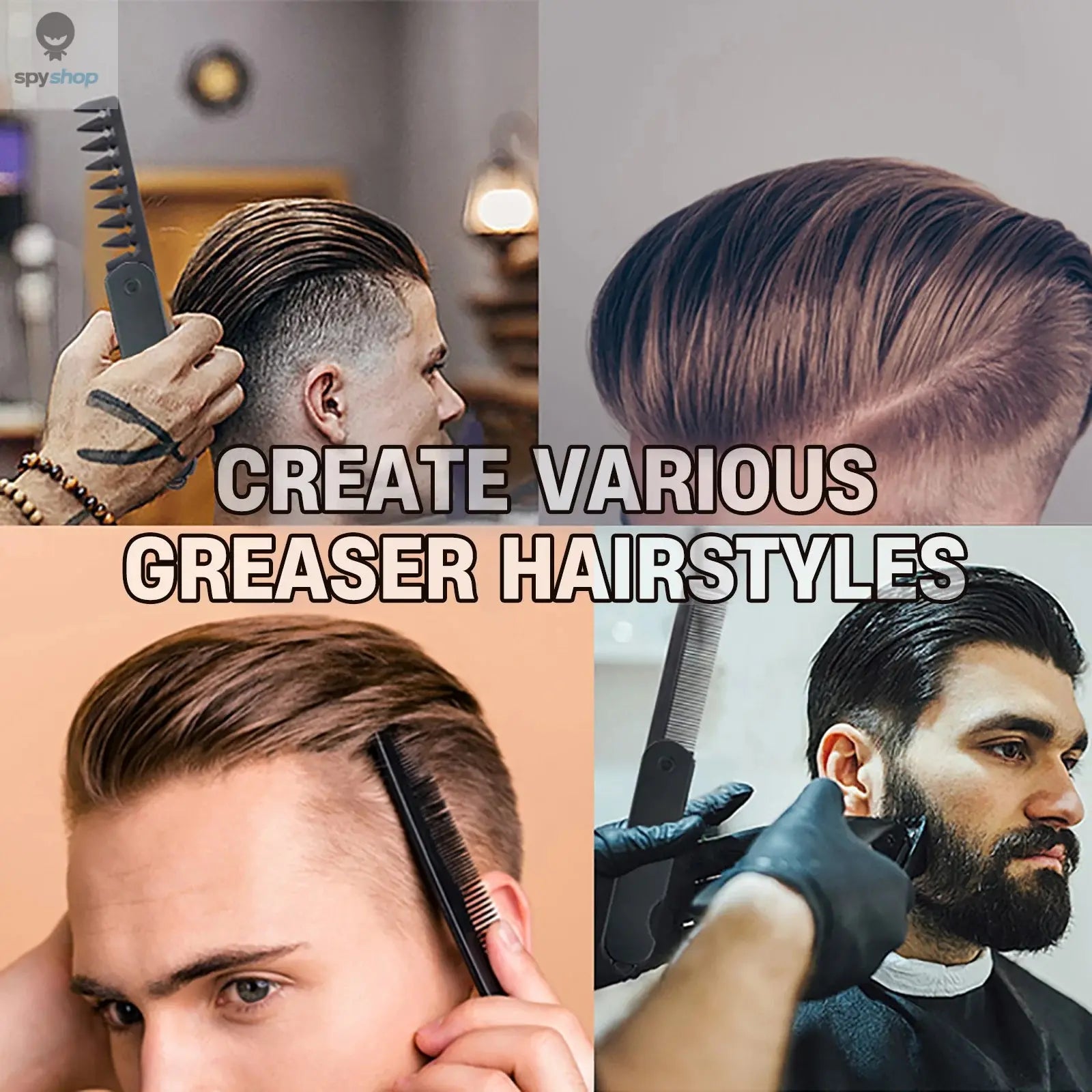 New 2 in 1 Pocket Folding Combs Plastic Wide Tooth Oil Head Comb Beard Combing Barber Hair Clipper Comb Salon Hair Styling Tools Spy-shop.com