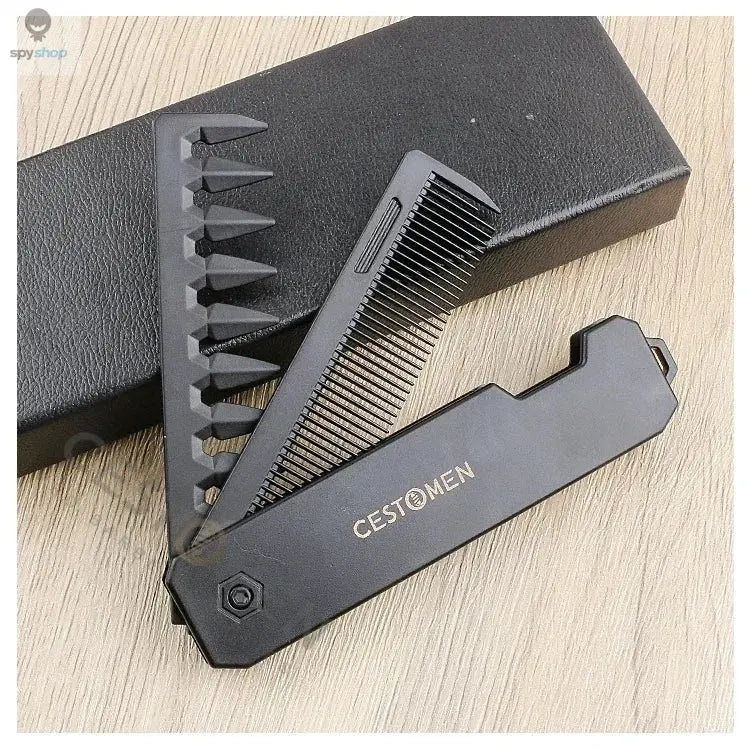 New 2 in 1 Pocket Folding Combs Plastic Wide Tooth Oil Head Comb Beard Combing Barber Hair Clipper Comb Salon Hair Styling Tools Spy-shop.com