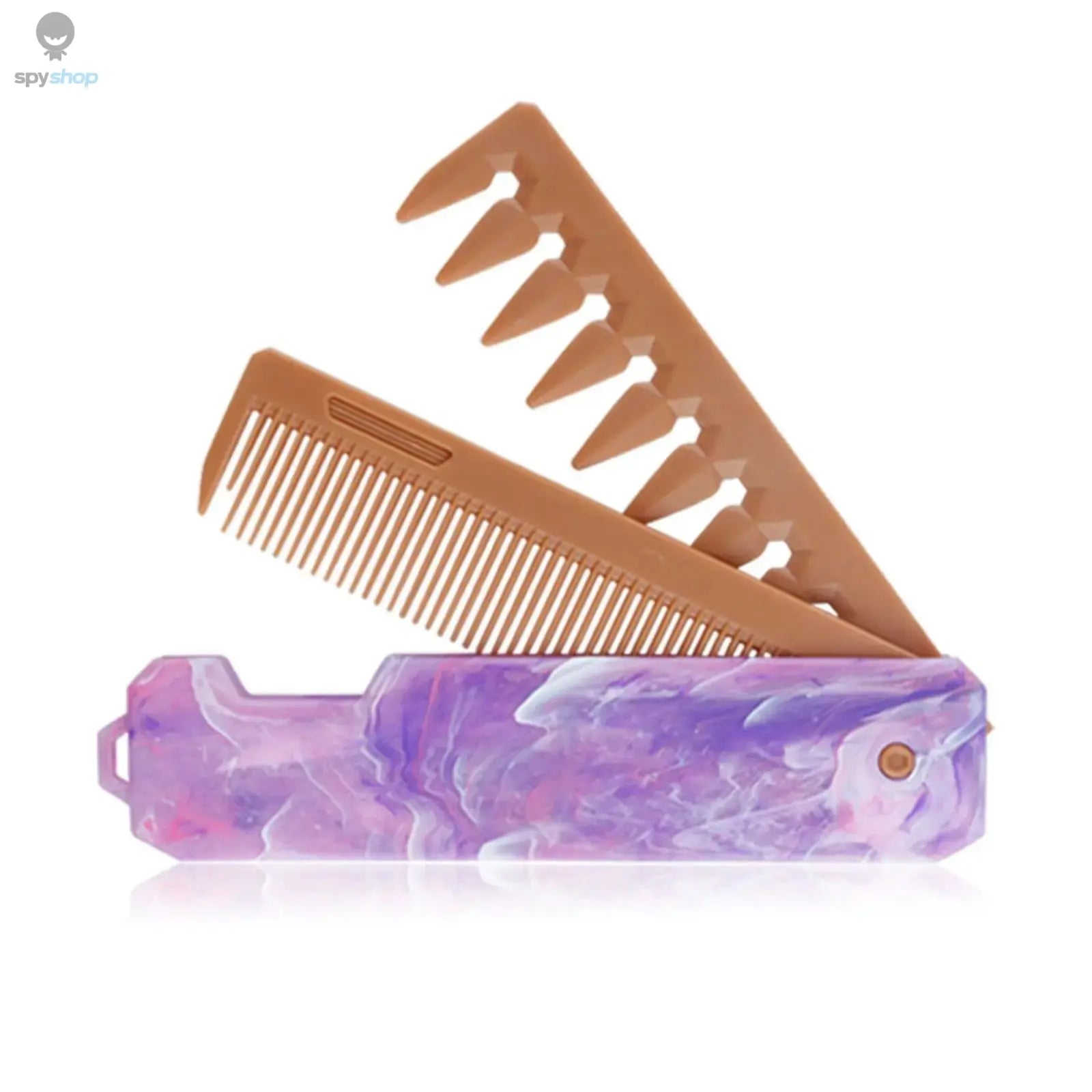 New 2 in 1 Pocket Folding Combs Plastic Wide Tooth Oil Head Comb Beard Combing Barber Hair Clipper Comb Salon Hair Styling Tools Spy-shop.com