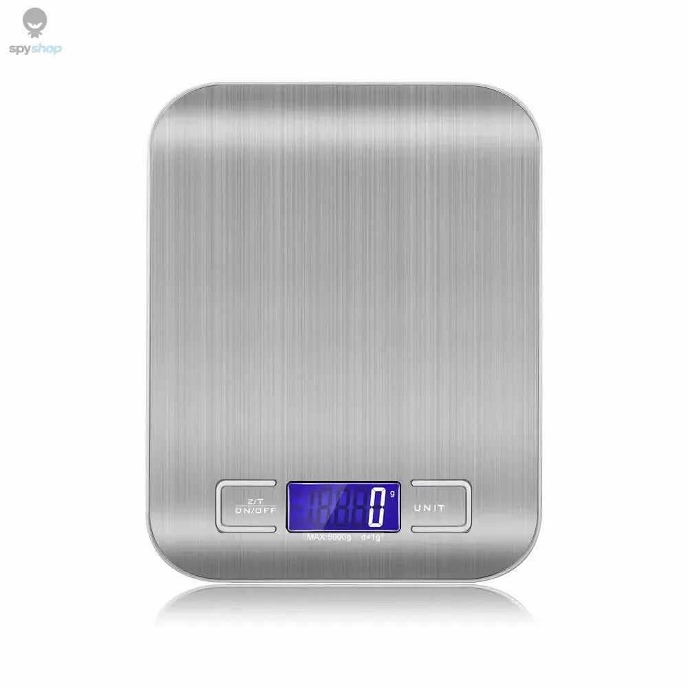 New 5kg/1g Portable Kitchen Scale Coffee Electronic Scale Stainless Steel Surface LCD Backlit Kitchen Food Scales Weighing Tool