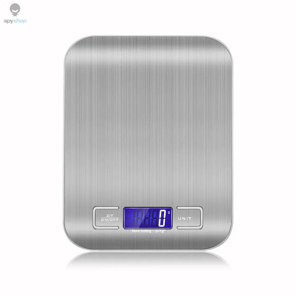 New 5kg/1g Portable Kitchen Scale Coffee Electronic Scale Stainless Steel Surface LCD Backlit Kitchen Food Scales Weighing Tool