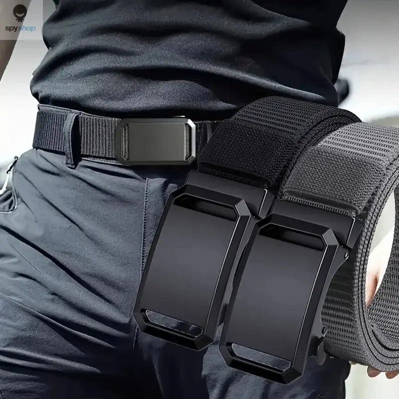 New Automatic Buckle Belt, Canvas Tactical Workwear Casual Outdoor Military Training Pants Belt For Men Spy-shop.com