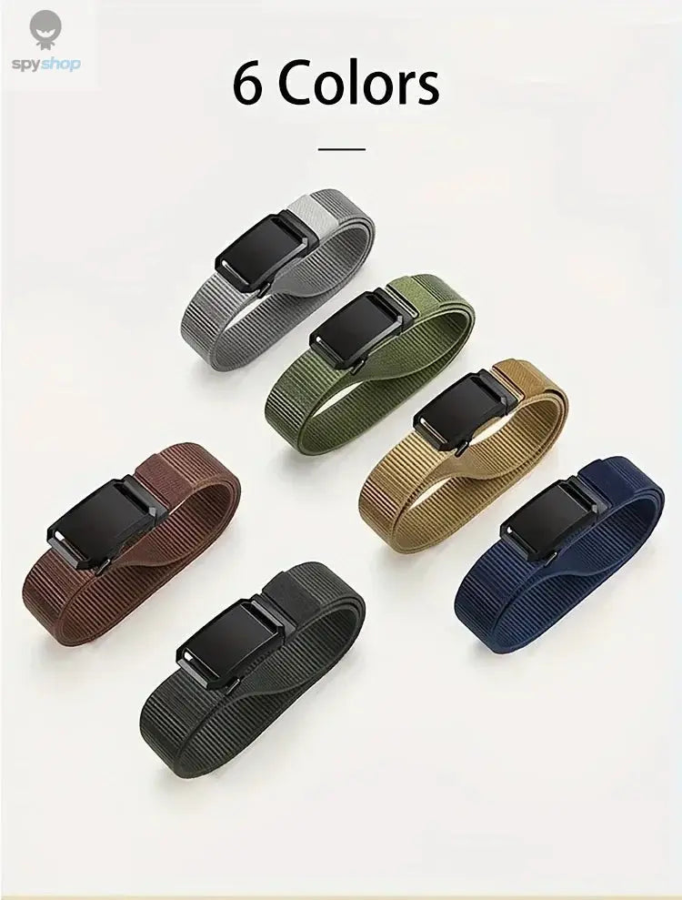 New Automatic Buckle Belt, Canvas Tactical Workwear Casual Outdoor Military Training Pants Belt For Men Spy-shop.com