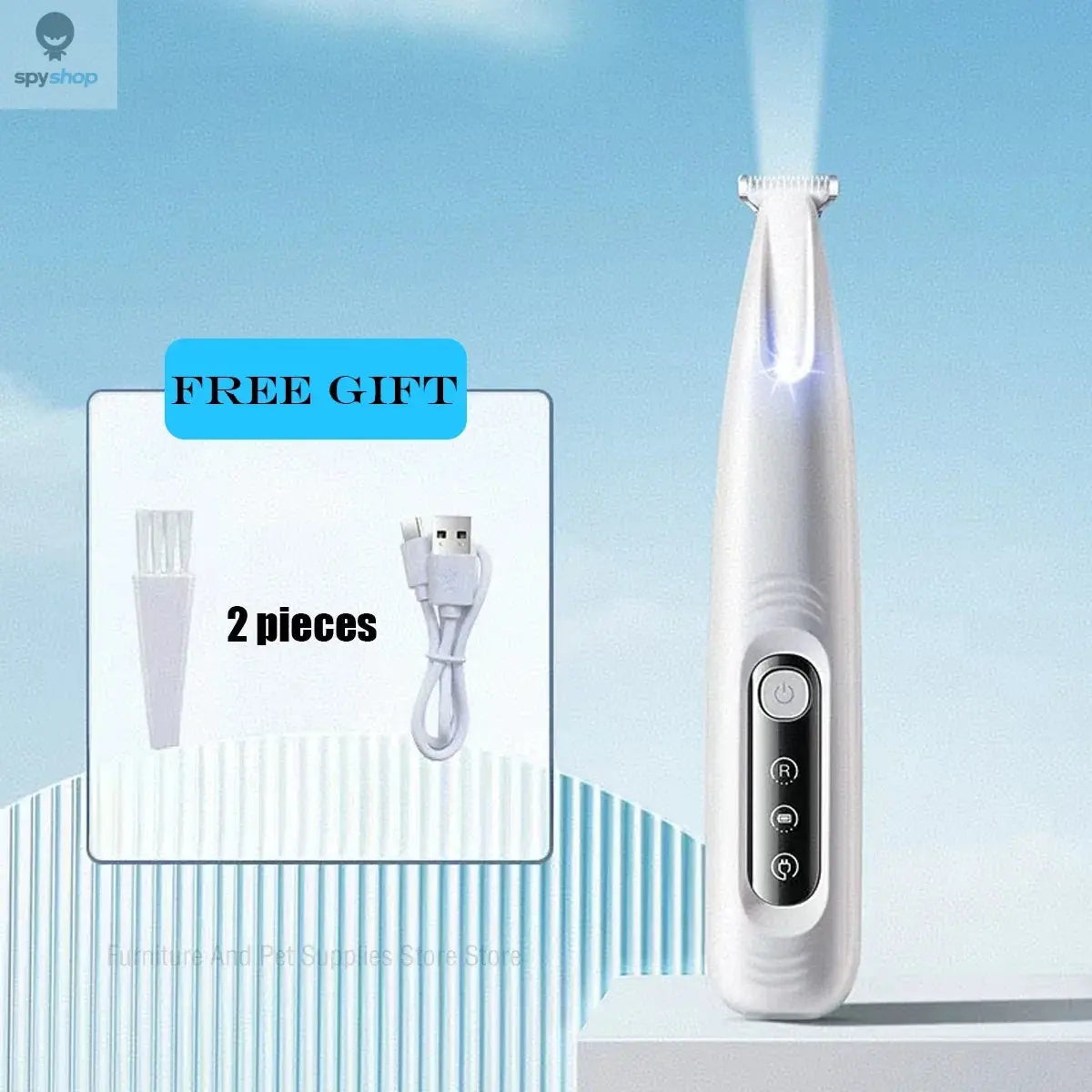 New Dog Paw Trimmer with LED Light Fully Waterproof Pet Hair Trimmer with LED Display Dog Clippers for Grooming 18mm Widen Blade Spy-shop.com