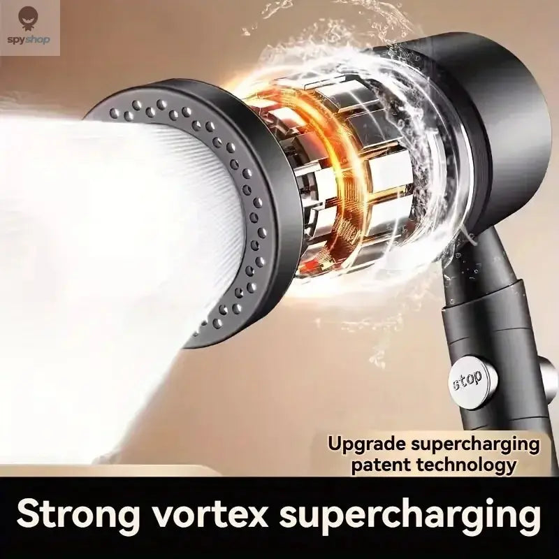 New High Pressure Water Saving Filter Shower Head 5 Modes Handheld Shower Head One Button Stop Bathroom Accessories Set Spy-shop.com