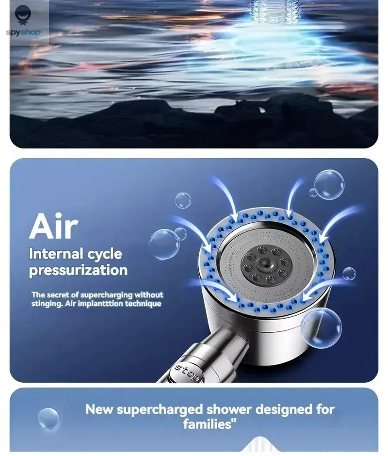 New High Pressure Water Saving Filter Shower Head 5 Modes Handheld Shower Head One Button Stop Bathroom Accessories Set Spy-shop.com