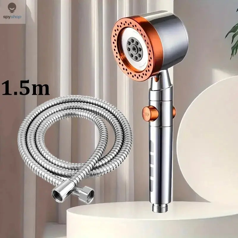 New High Pressure Water Saving Filter Shower Head 5 Modes Handheld Shower Head One Button Stop Bathroom Accessories Set Spy-shop.com