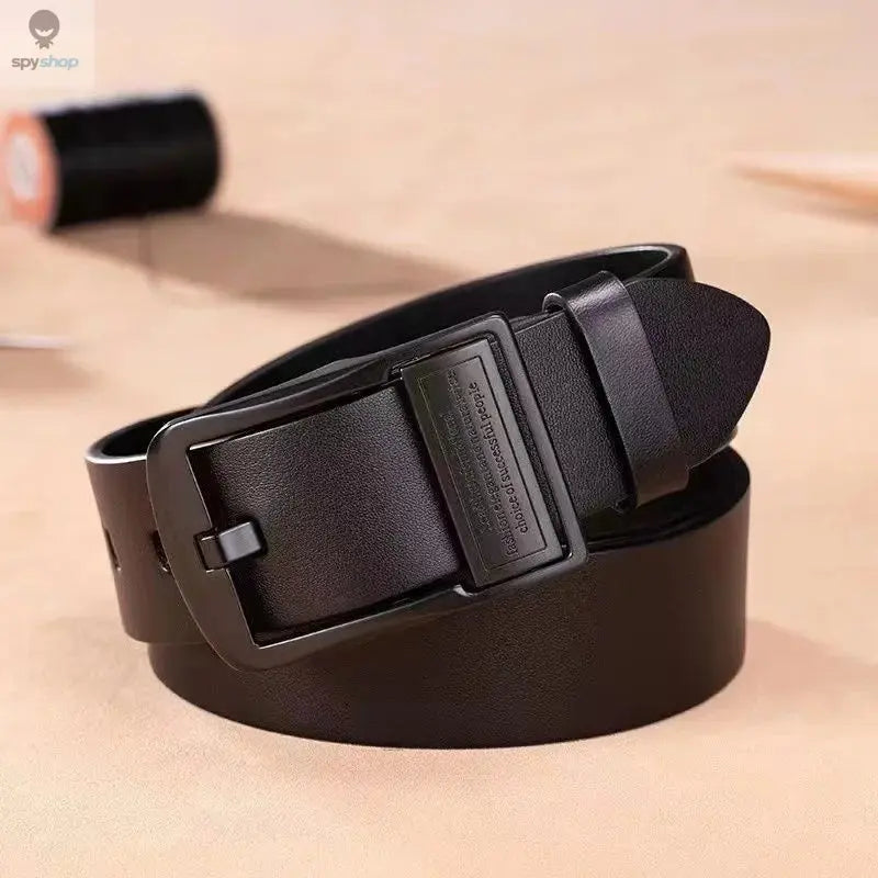New Leather Cowhide Men's Belt Fashion Metal Alloy Pin Buckle Adult Luxury Brand Jeans Business Casual Waist Male Strap Brand Spy-shop.com