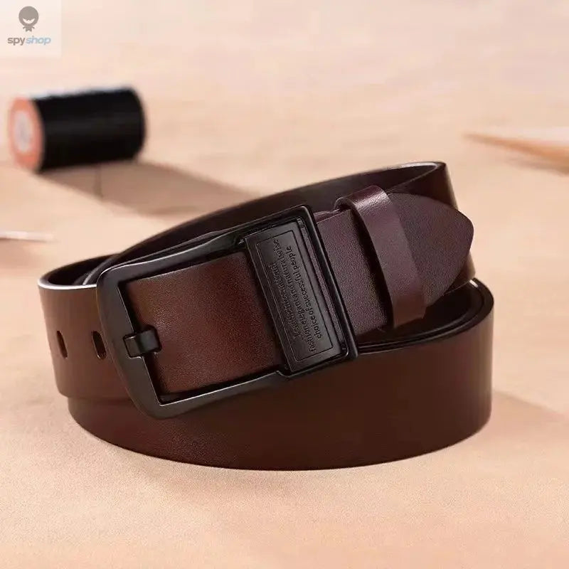 New Leather Cowhide Men's Belt Fashion Metal Alloy Pin Buckle Adult Luxury Brand Jeans Business Casual Waist Male Strap Brand Spy-shop.com