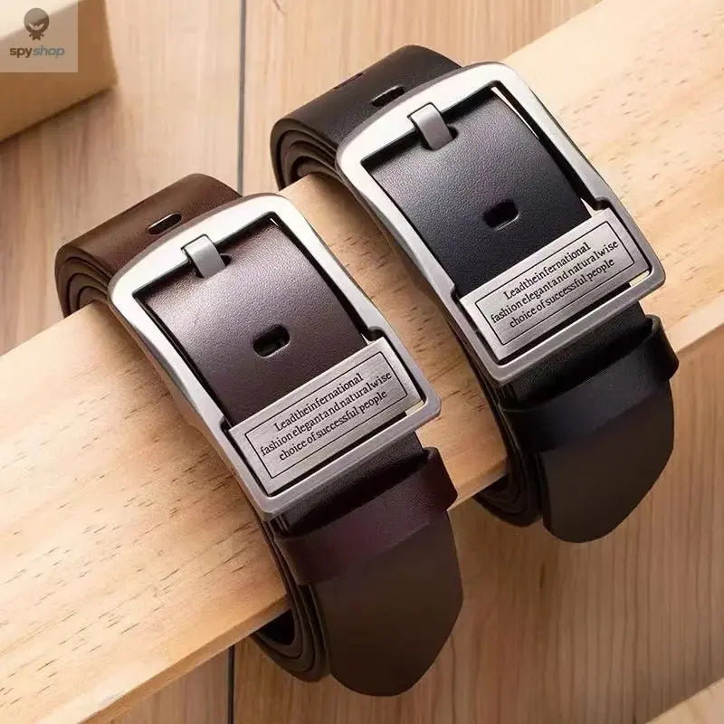 New Leather Cowhide Men's Belt Fashion Metal Alloy Pin Buckle Adult Luxury Brand Jeans Business Casual Waist Male Strap Brand Spy-shop.com