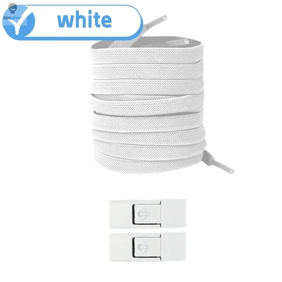 New Without Ties Elastic Laces No Tie Shoe Laces Press Lock Shoelaces Sneaker Kids Adult 8MM Widened Flat Shoelace for Shoes Spy-shop.com
