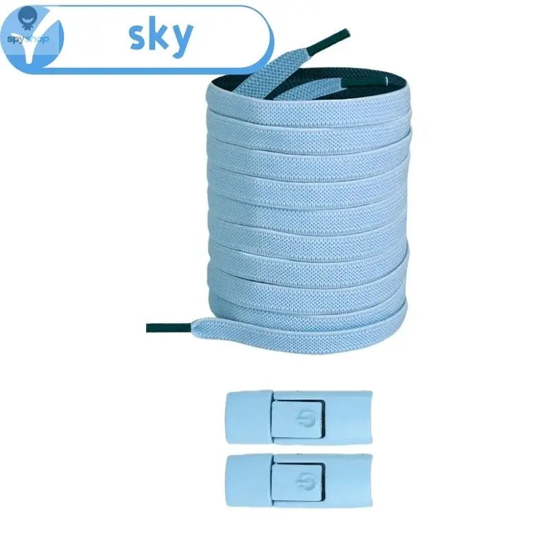 New Without Ties Elastic Laces No Tie Shoe Laces Press Lock Shoelaces Sneaker Kids Adult 8MM Widened Flat Shoelace for Shoes Spy-shop.com