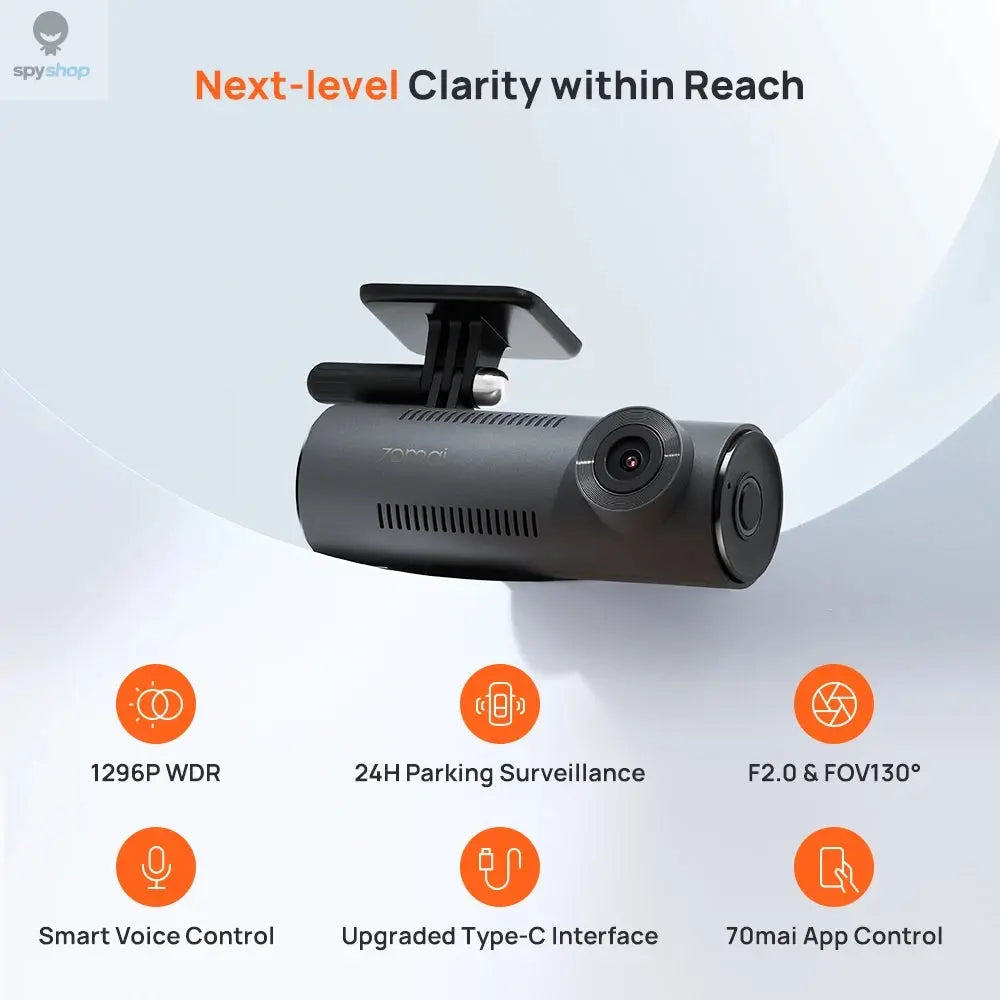 【New】70mai Dash Cam M310 1296P Resolution 130°FOV Smart Voice Control Support 24H Parking Guard Night Vision 70mai M310 Car DVR Spy-shop.com