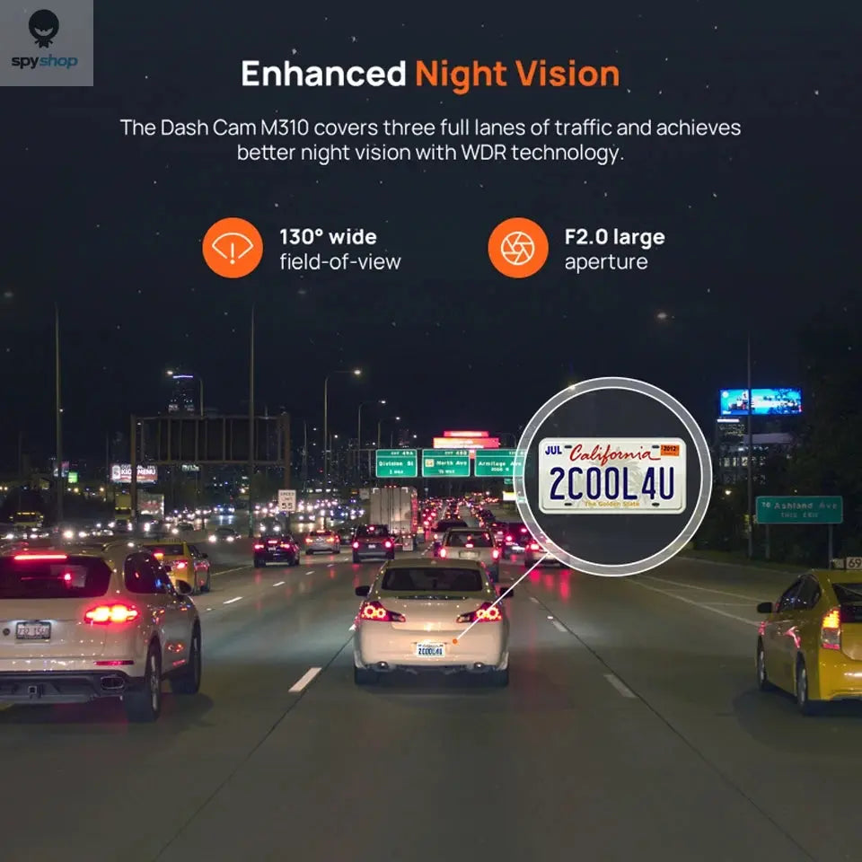 【New】70mai Dash Cam M310 1296P Resolution 130°FOV Smart Voice Control Support 24H Parking Guard Night Vision 70mai M310 Car DVR Spy-shop.com